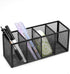 QYH Pencil Holder with 4 Compartments, Metal Mesh Storage Cup for Office Desk Accessories, Makeup Brushes