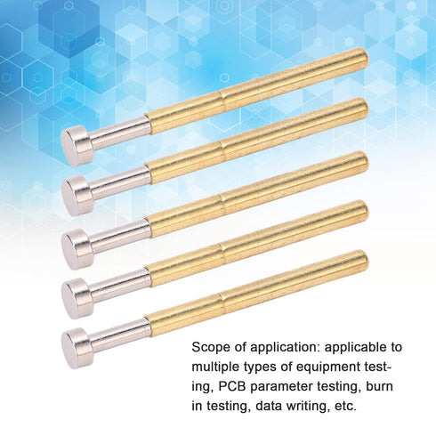 100pcs Pogo Pin Flat Head, PCB Testing Spring Test Probe Brass Material 2.36mm Tube Diameter for PCB Testing