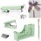 Green Desk Accessory Kit - Acrylic Stapler Set for Women and Students - Includes Tape Dispenser and 1000 Staples
