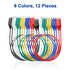 12PCS Alligator Clips Electrical, 6 Colors Premium Test Leads Set, 22AWG Flexible Copper Wire for Test Probes, 21.5