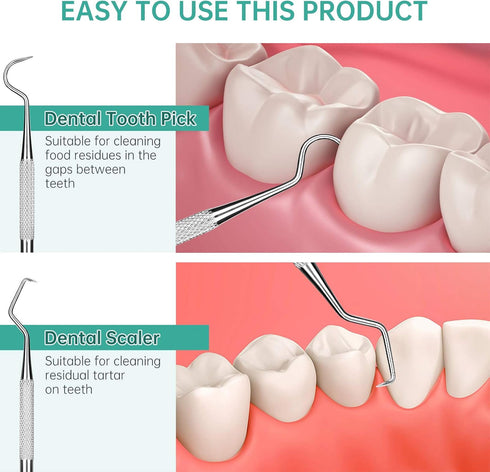 Professional Dental Scraper Tool, Medical Stainless Steel Dentist Pick, Dental Tarter Scraper for Tooth Stains Remover