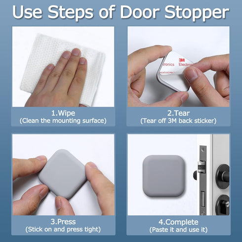 XoYoZo Door Stoppers, Wall Protector Buffer Guard, Self Adhesive Soft Rubber Crash Pad for Home Office