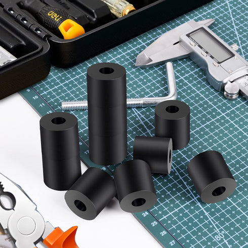 Rubber Spacer 1 Inch OD x 3/8 Inch ID x 1 Inch Thickness, Anti Vibration Neoprene Rubber Cylinder for Home Hardware (6