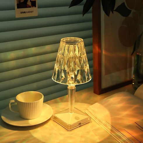 Ostin (3 Color Desk Lamp, USB Touch LED Light Rechargeable Acrylic Night Light for Bedside, Bedroom Living Guest Room