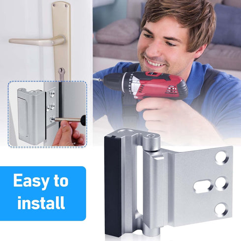 2PACK 800 lbs, Door Reinforcement Lock, Home Security Door Lock Withstands Childproof Top Door Lock Latch for Toddlers