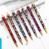 PASISIBICK 8 Pieces Girly Leopard Writing Pens, Cute Glitter Ballpoint Pens, Black Ink, Medium Point