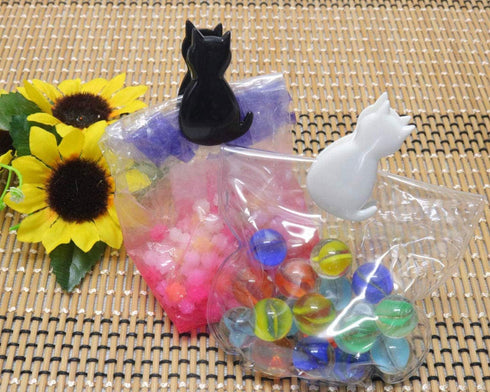 Cat-shaped Bag Clips, Chip Clips, Paper Clips, Pack of 6, Made in Japan