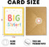 8x5.3 Inch Big Sister Greeting Card, Cute Rainbow Lettering with Stars & Hearts, New Big Sister Congratulations Card
