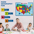 United States Map Laminated Poster, Double-Sided Educational Poster for Kids/Adults, 18 x 24 inch Waterproof Map