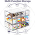 Desk Organizer with 12 Drawers, FODIENS Stackable Desktop Storage Box with Removable Drawer, Clear Sunglasses Organizer