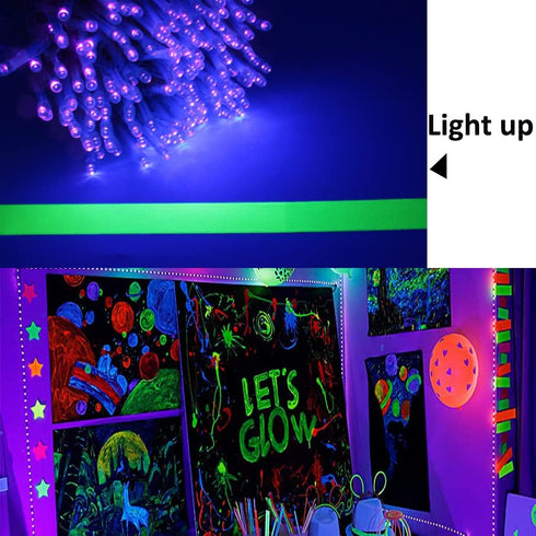 80ft 300 Solhice Black Light String Lights for Glow Party, LEDs Blacklights Fairy Lights with Remote Plug