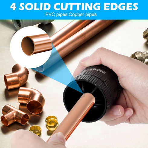 Plumbing Tools - Deburring Tool for Copper/PVC Pipe, Copper Pipe Cleaner, Pipe Reamer for Hard Tube Chamfering, Black