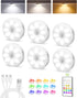 EZVALO 6-Pack Under Cabinet Lighting, Rechargeable Motion Sensor Puck Light with Remote,
