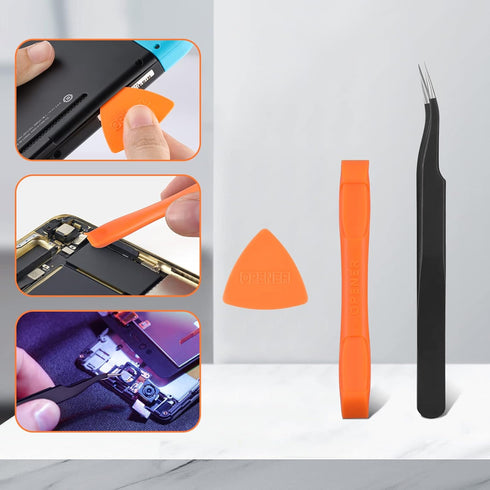 Screwdriver Kit for Switch, 6Pcs Repair Set with Triwing, Phillips, Tweezers, Crowbar, Triangle Pry