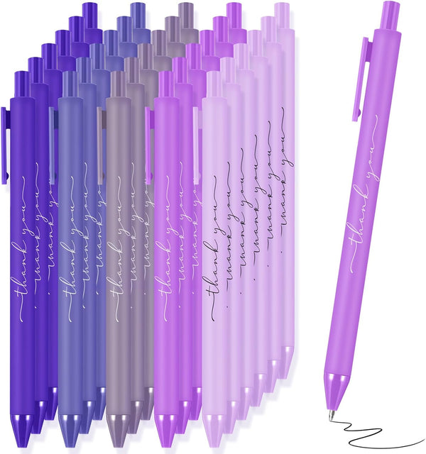 Dispowreath 30pcs Thank You Pens Bulk Cute Multicolor Ballpoint Pen for Server Employee