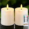 Raycare 3"x3.5" White Outdoor Waterproof Flameless Candles with Remote and Timer, Realistic