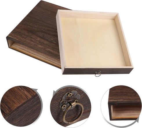 Wooden Box Drawer with Drawers, Vintage Wooden Single Drawer Unit for Office Supplies