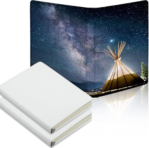 Zonon Sublimation Journal Blank Notebooks, A6 190 Pages Thick Faux Leather for School Office Supplies