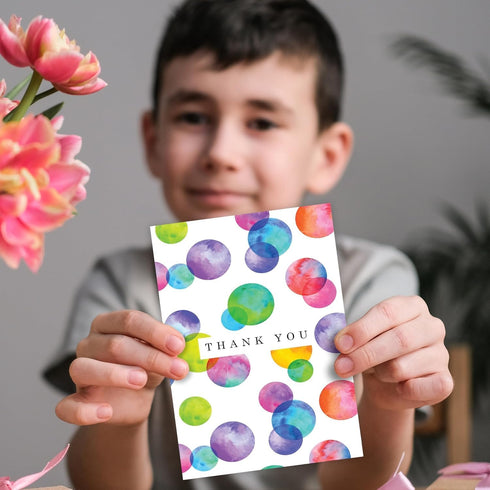 Giftinghouse Multipack 24. 10 15cm. Thank you Cards with Envelopes of Watercolour designs. x Blank Inside for Teachers