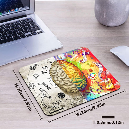 Left and Right Brain Print Art Modern Science Motivational Inspirational Psychology Painting Mouse Pad Office Decoration Mat by Wknoon