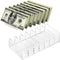 Hipiwe 2 Packs Clear Plastic Cash Tray Mail Organizer for Desk - 7 Slots Bill Divider Holder for Paper, Document, Makeup