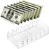 Hipiwe 2 Packs Clear Plastic Cash Tray Mail Organizer for Desk - 7 Slots Bill Divider Holder for Paper, Document, Makeup