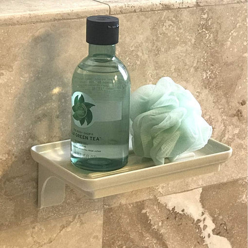(2, Wonder Shelf - Small Plastic Self Adhesive Bathroom Wall Mount Shelf - Fits Over Toilet Paper Holder - Designed