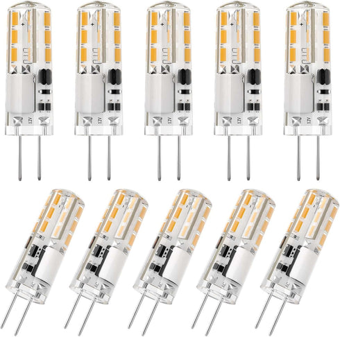 DiCUNO G4 LED Bulbs 12V 1.2W Replacement for JC Type G4 Bi-Pin Base Light Bulbs, Warm White 3000K, 10-Pack