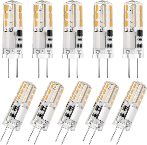 DiCUNO G4 LED Bulbs 12V 1.2W Replacement for JC Type G4 Bi-Pin Base Light Bulbs, Warm White 3000K, 10-Pack