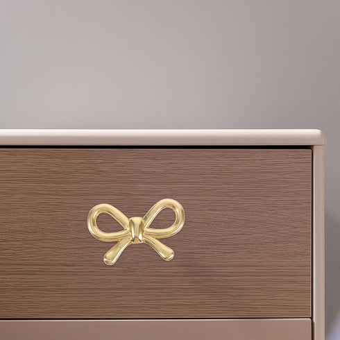 Brass Bow Tie Drawer Handle Metal Bow Cabinet Pull Furniture Hardware Handle for Shoe Cabinet Bedside Table and Dresser