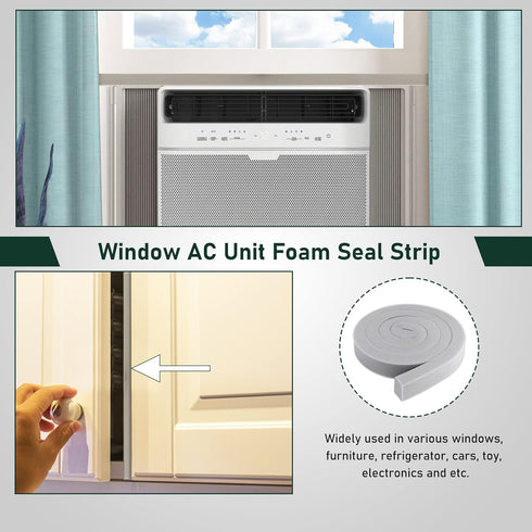 Window AC Foam Weather Stripping, Non-Adhesive Seal Strip for Air Conditioner, 2 inch x 1 inch x 6.5 feet