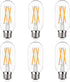 Dimmable E26 LED Light Bulb 6W, 60W Equivalent, Antique Clear Edison Filament Bulb, 600 Lumens, 2700K, Pack of 6