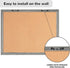 Monthly Whiteboard Calendar & Corkboard for Wall, 17"x13" Magnetic Dry Erase Board with Gray Wood Frame