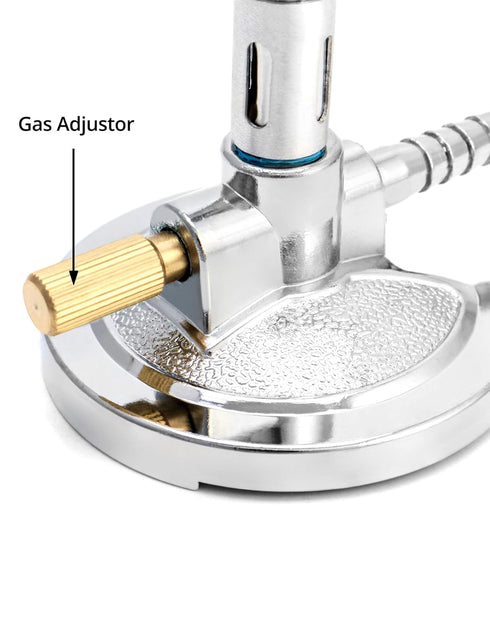 QWORK Lab Bunsen Burner with Flame Stabilizer, Gas Control for Efficient Heating, Pack of 2