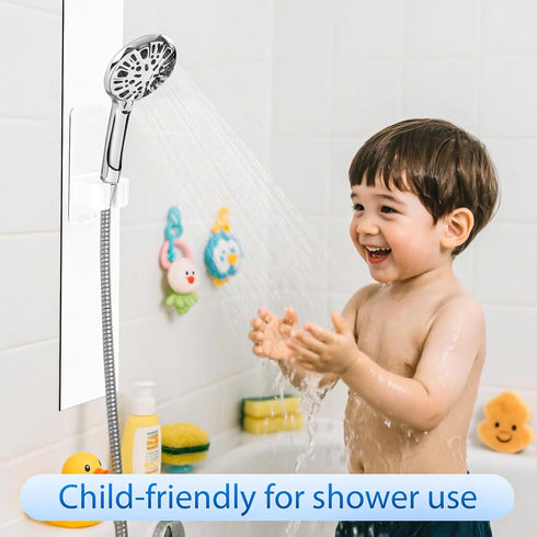 RUOFEI 5-Section Modular Magnetic Handheld Shower Head Holder, Customizable Sliding Rail with Tool-Free Adhesive