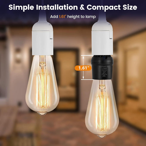 360 E26 E27 Bulb 2 Pack Suraielec Light Sensor Socket, Automatic Dusk to Dawn Light Socket with Sensor Rotation, Base