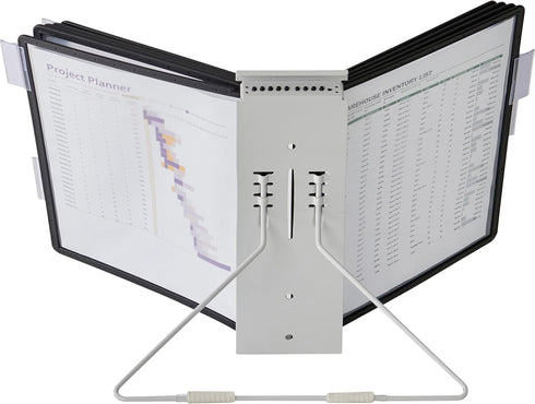 DURABLE Desktop Reference System, 10 Double-Sided Panels, Letter-Size, Black, INSTAVIEW Design