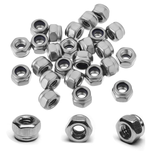 Juvielich 100PCS M4 Locknuts Metric Nylon Inserted Hex Lock Nuts Self-Lock Nylon Insert
