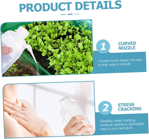 Rinse Bottle 2pcs Side Wash Bottle with Wide Mouth and Dropper Dispensing for Laboratory, Plastic S Bottle for Overall
