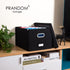 PRANDOM File Organizer Box, Set of 1 Collapsible Decorative Linen Filing Storage for Letter/Legal Size, Black