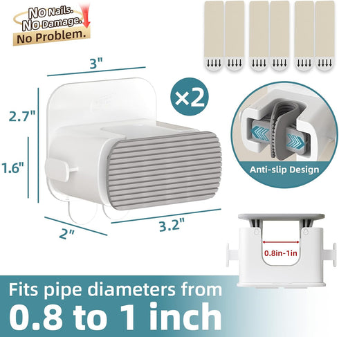 2 6 4 lbs, TAILI Mop and Broom Holder Wall Mount Grippers, Hangers and Adhesive Strips, Damage Free Hanging Wall Mount