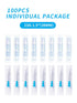 100Pack 23 1.5 Inch Gauge Disposable Luer Lock Accessories, Individually Wrapped