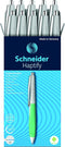 Schneider Haptify Ballpoint Pen - M (Medium), Refillable, Retractable, White-Mint Barrel, Box of 10 Pens