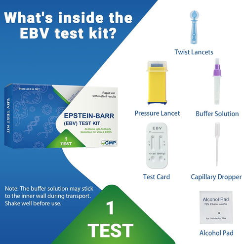 BLENSTCS at-Home Epstein-Barr (EBV) Test Kit Finger-Prick Sample, No Lab Visit Needed Detects IgG Response to VCA