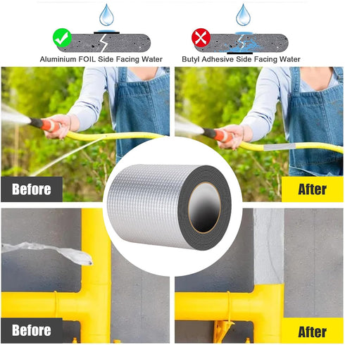 Butyl Tape, Waterproof RV Sealant Tape, 33ft x 6in, UV-Resistant Roofing Tape for Leak Patching