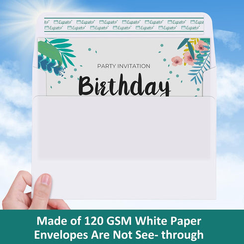 Eupako A2 White Paper Envelopes, 100 Pack, 4.375x5.75" Self Seal for RSVP, Wedding, Thank You Notes