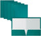Better Office Products 2 Pocket Glossy Laminated Teal Paper Folders, Box of 25, Letter Size