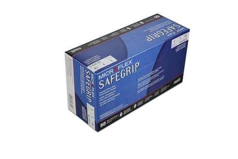 Microflex SafeGrip SG-375 Extra Thick Disposable Latex Gloves for Life Sciences, XL Blue (Box of 50)