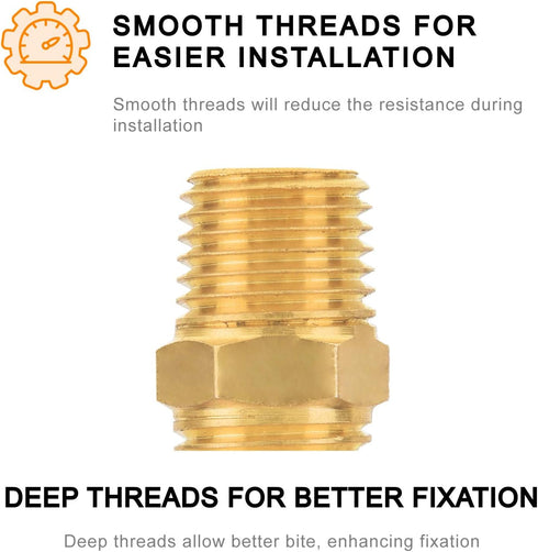 SUNGATOR 1/4" Brass Fittings Kit, 90 Degree Barstock Street Elbow, 1/4 Inch Male Hex Nipples, 1/4'' Female Coupling