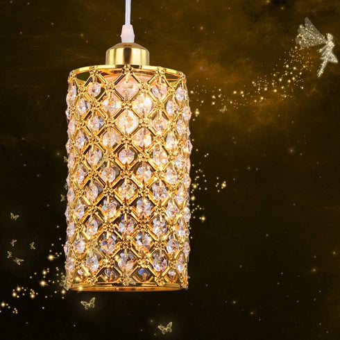 Modern Mini Crystal Pendant Light, Adjustable Gold Chandelier Flush Mount Ceiling Fixture